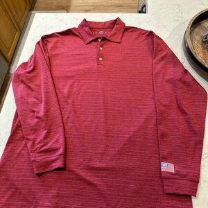 Nike Golf FitDry Men's Red long-sleeves Polo Shirt size XL